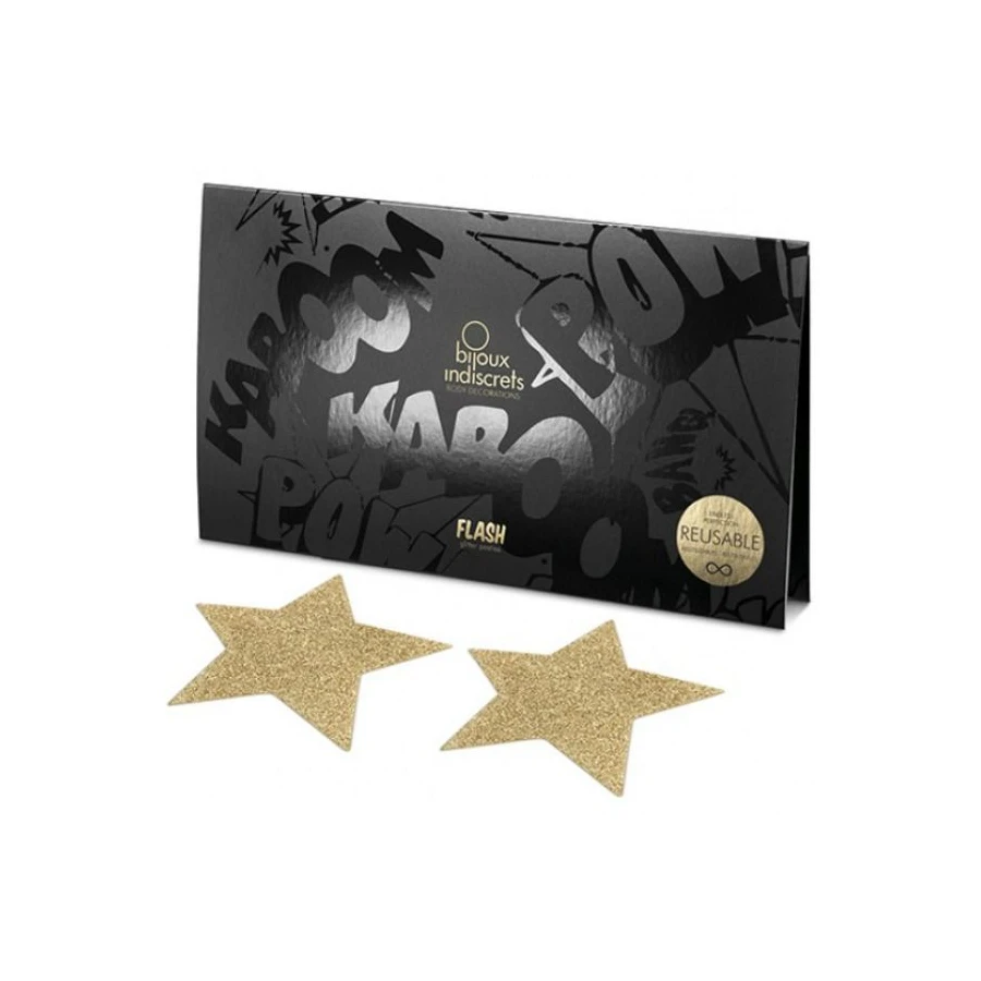 BIJOUX - INDISCRETS FLASH GOLDEN STAR NIPPLE COVERS